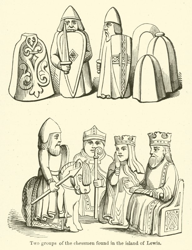 Two Groups of the Chessmen Found in the Island of Lewis by English School