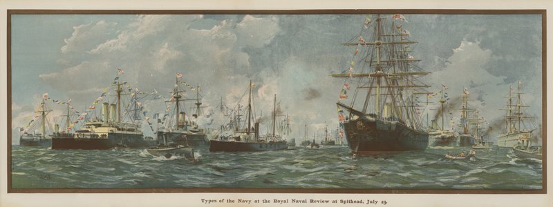 Types of the Navy at the Royal Naval Review at Spithead, 23 July by English School