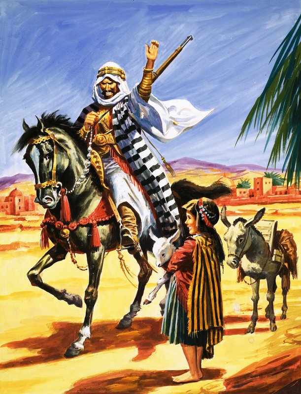 Unidentified Arab Horseman by English School