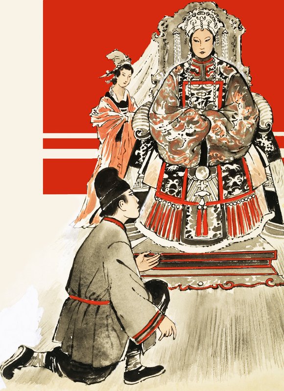 Unidentified Japanese Man Before Female Royal by English School