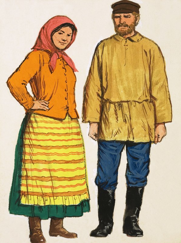 Unidentified Couple in National Costumes by English School