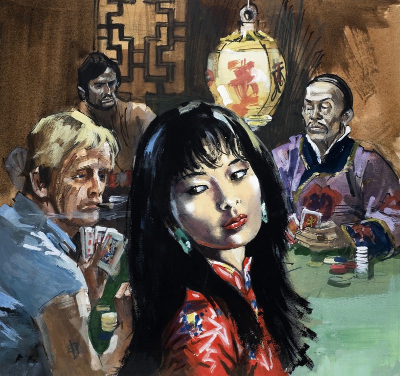 Unidentified girl in Chinese gambling den by English School