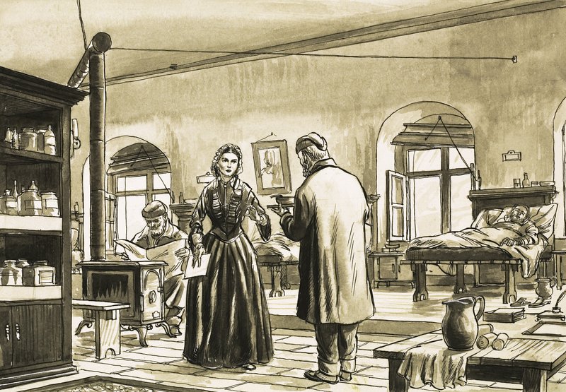 Unidentified hospital scene by English School