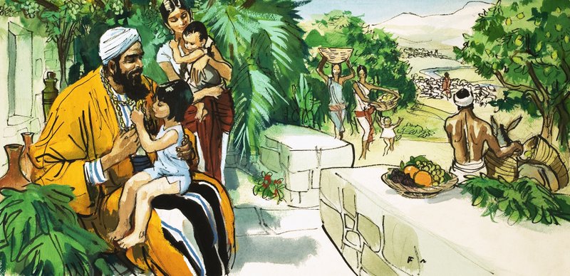 Unidentified Man (Middle East) with Mother and Children by English School