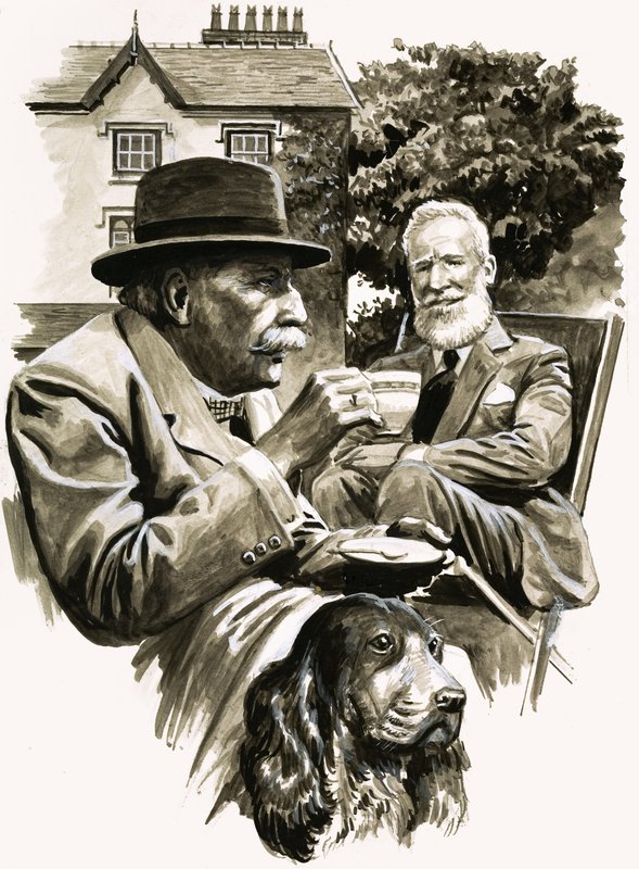 Unidentified Pair of Gentlemen Taking Tea by English School