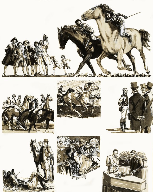 Unidentified Story of a Jockey by English School