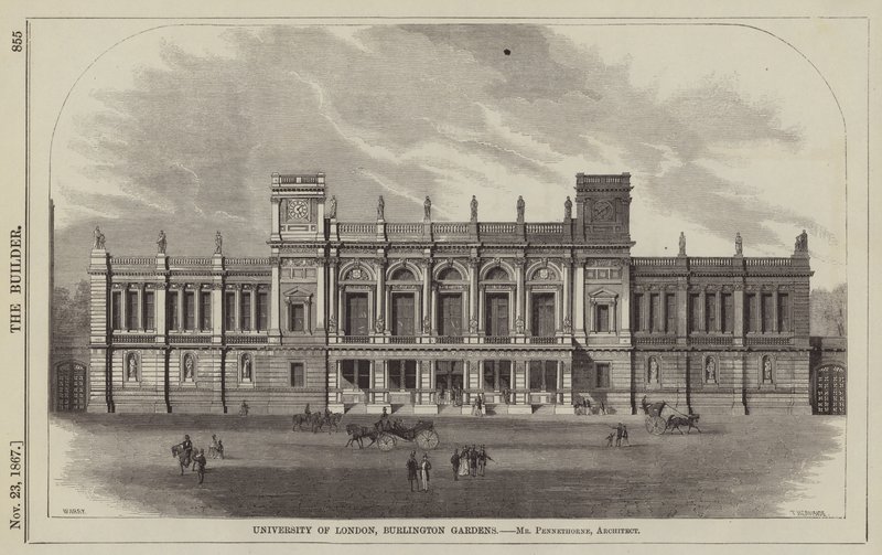 University of London, Burlington Gardens (engraving) by English School