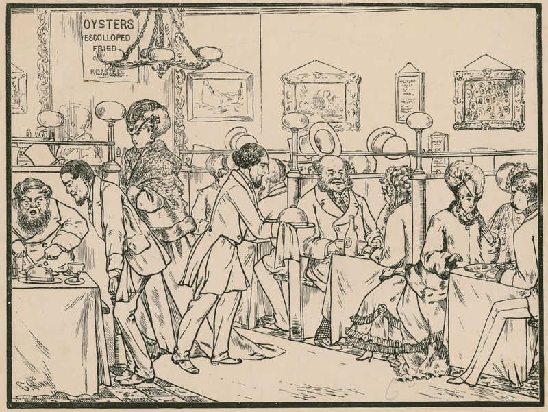Untitled restaurant scene by English School
