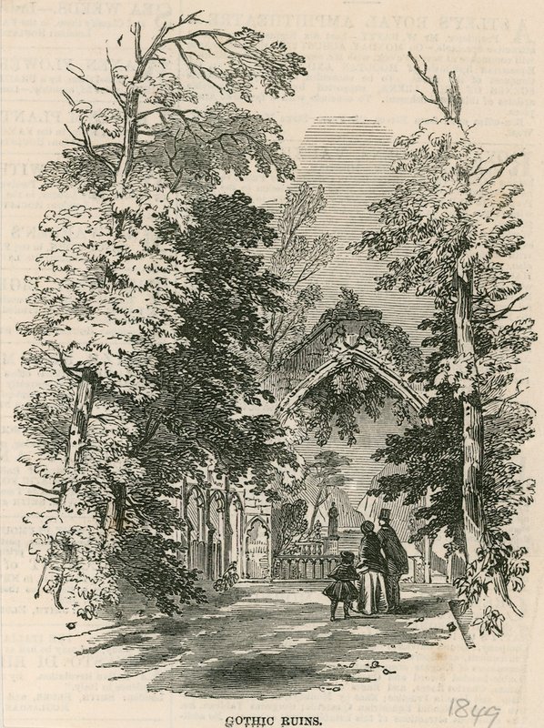 Vauxhall Gardens, London: The Gothic Ruins by English School