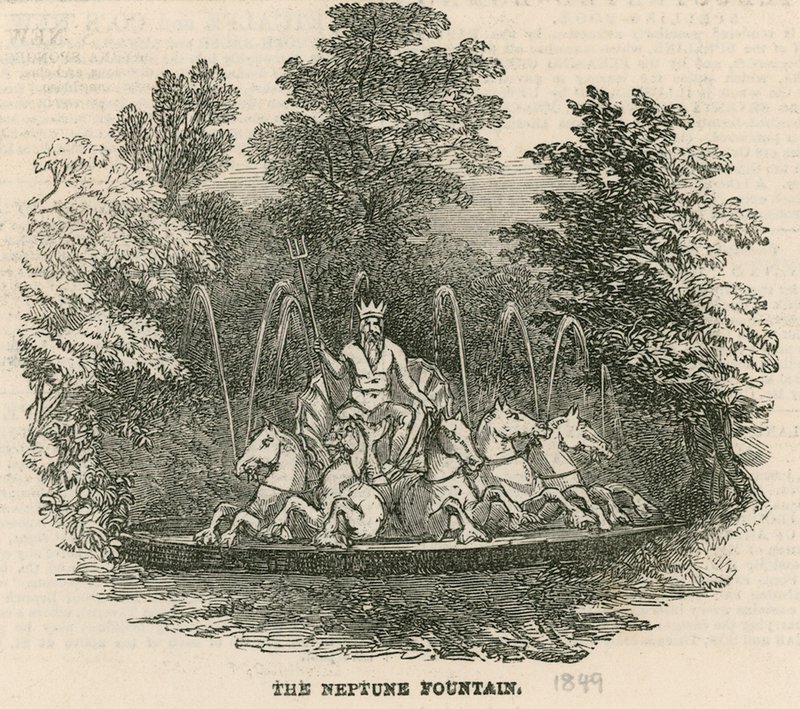 Vauxhall Gardens, London: The Neptune Fountain by English School