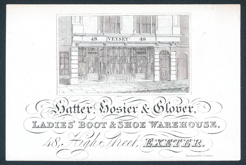 Veysey, Hatter, Hosier & Glover, Trade Card by English School