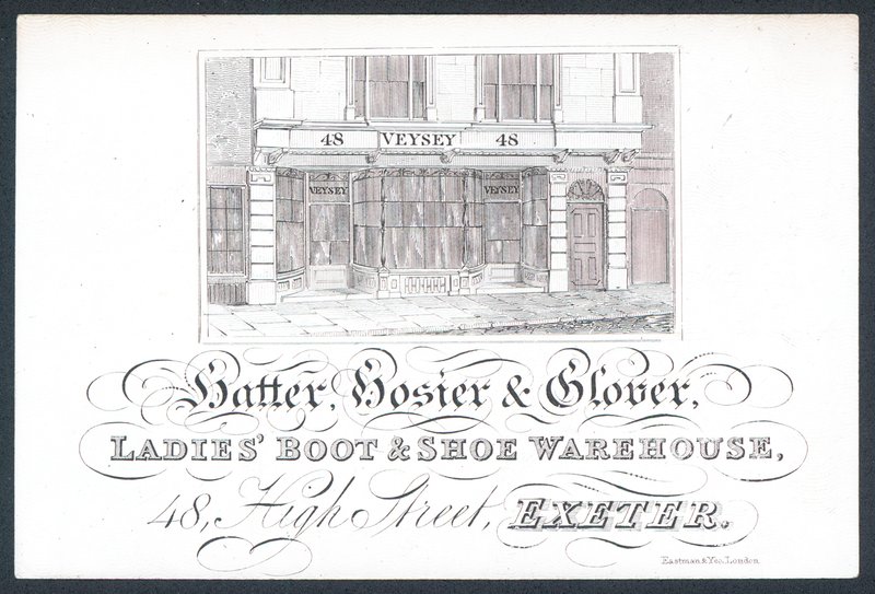 Veysey, Hatter, Hosier & Glover, Trade Card by English School