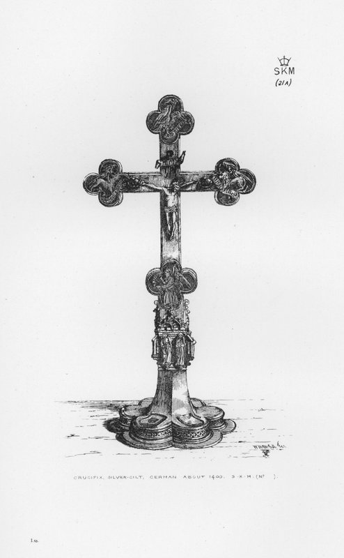 Victoria and Albert Museum: Crucifix, silver-gilt, German about 1400 by English School