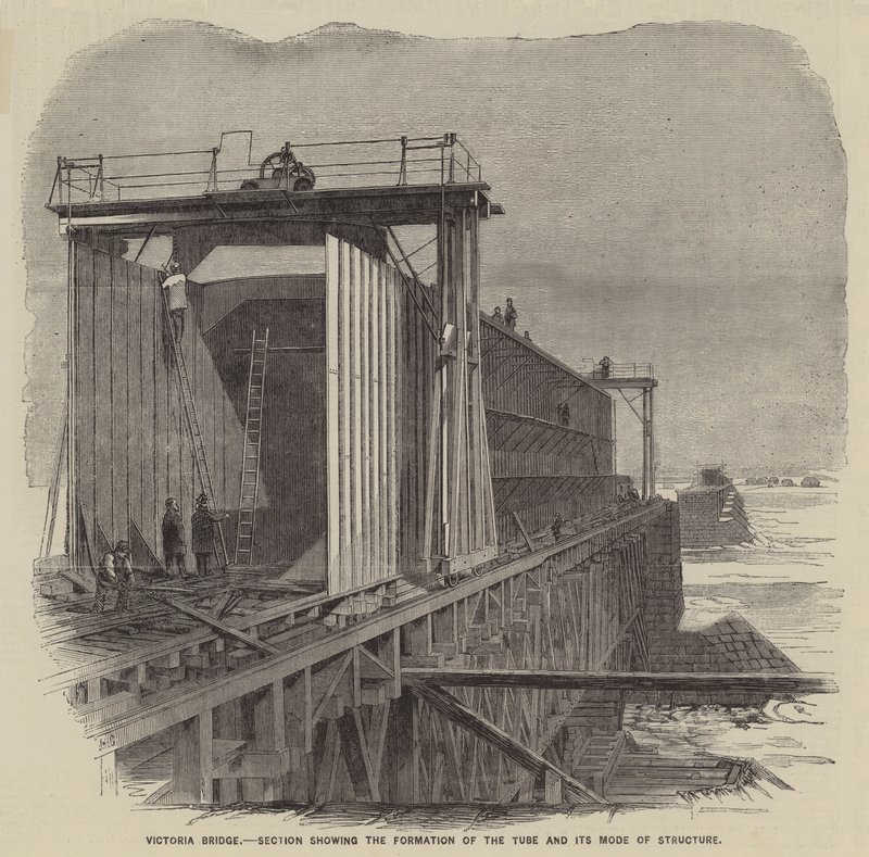 Victoria Bridge, Section Showing the Formation of the Tube and its Mode of Structure by English School
