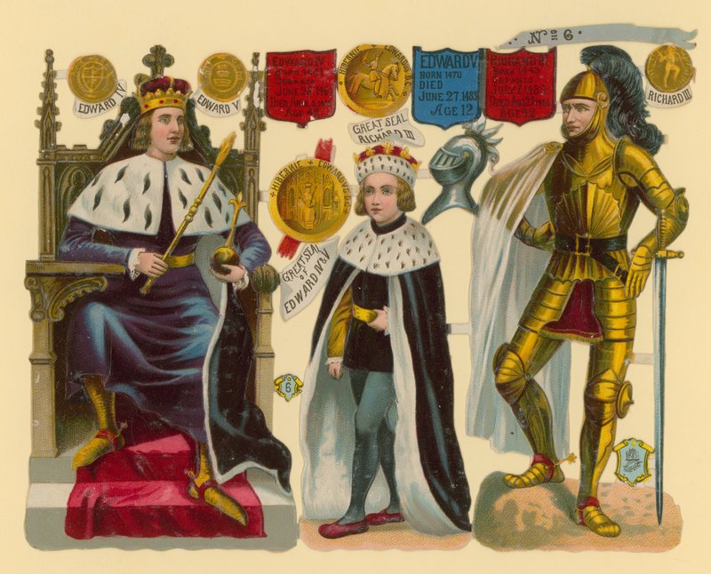 Victorian Scrap: King Edward IV, King Edward V, King Richard III by English School