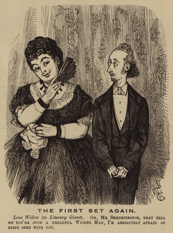 Victorian widow flirting with an author by English School