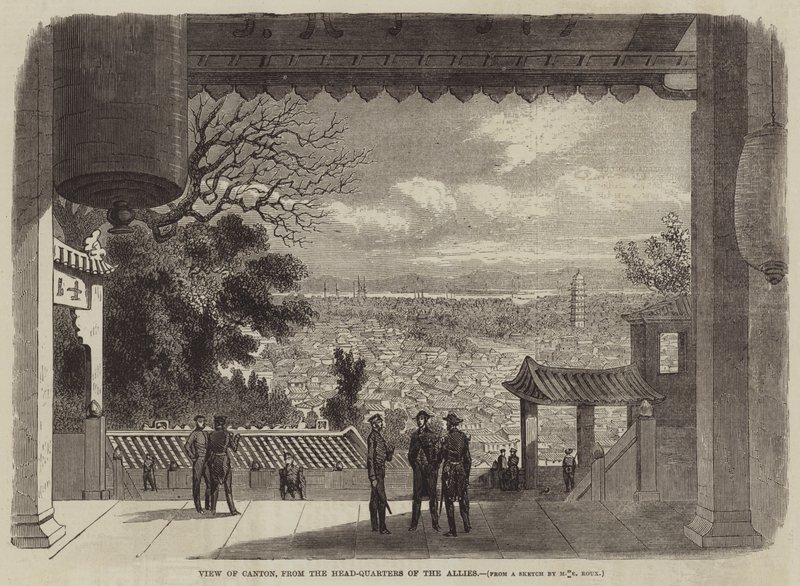 View of Canton, from the Head-Quarters of the Allies by English School