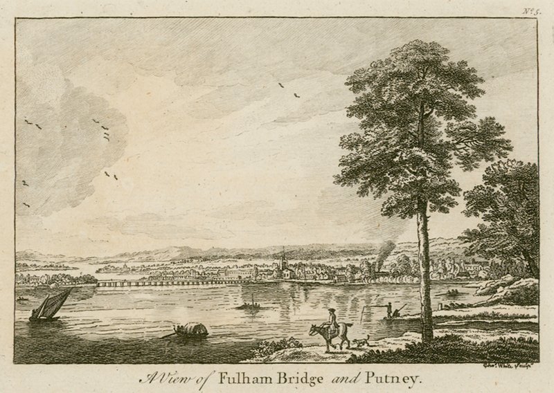 View of Fulham Bridge at Putney by English School