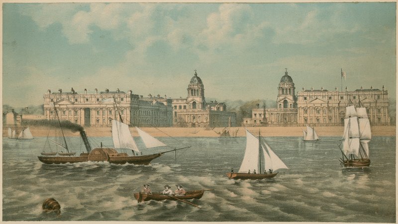 View of Greenwich Hospital, London by English School