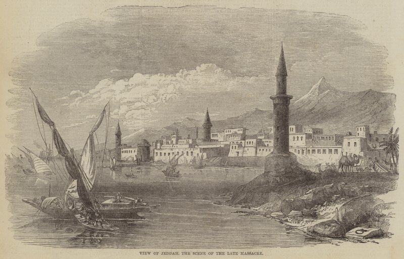 View of Jeddah, the Scene of the Late Massacre by English School