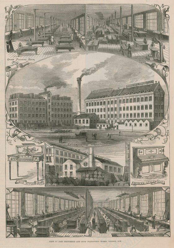 View of John Brinsmead and Sons Pianoforte Works by English School