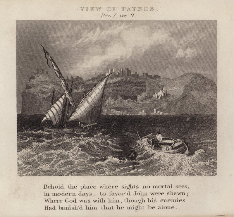View of Patmos, Revelation I, ver 9 by English School