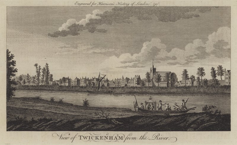 View of Twickenham from the River Thames by English School