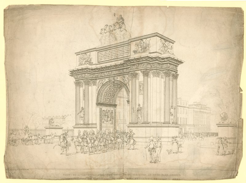 View of a Triumphal Arch Proposed to be Erected at Hyde Park Corner by English School