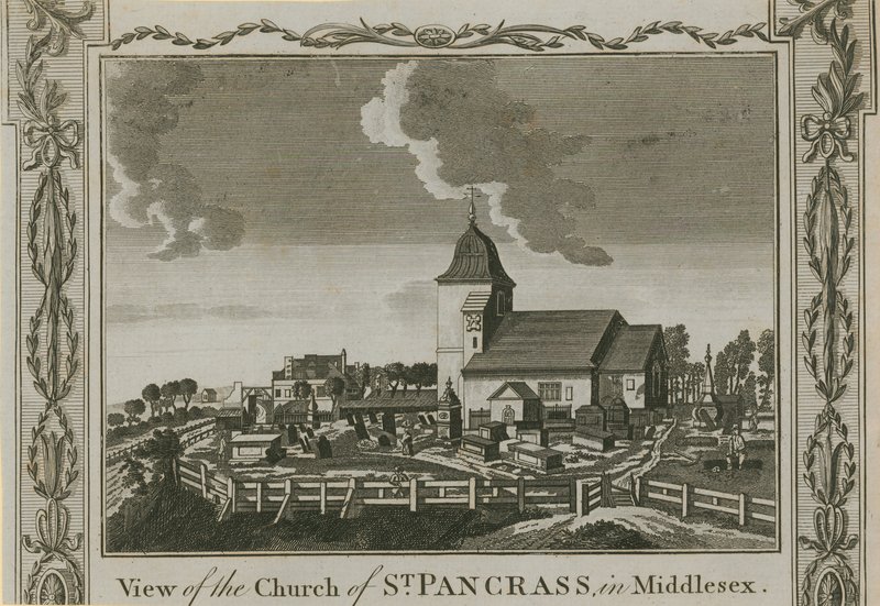 View of the Church of St Pancras by English School