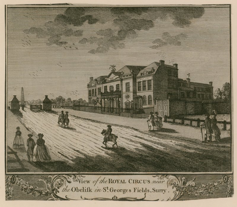 View of the Royal Circus near the Obelisk in St George