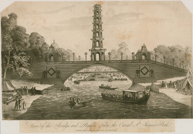 View of the bridge and pagoda from the Canal, St James