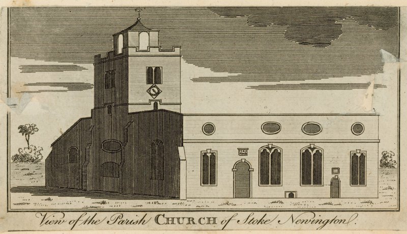 View of the Parish Church of Stoke Newington by English School