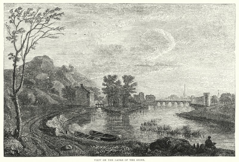 View on the Banks of the Seine by English School