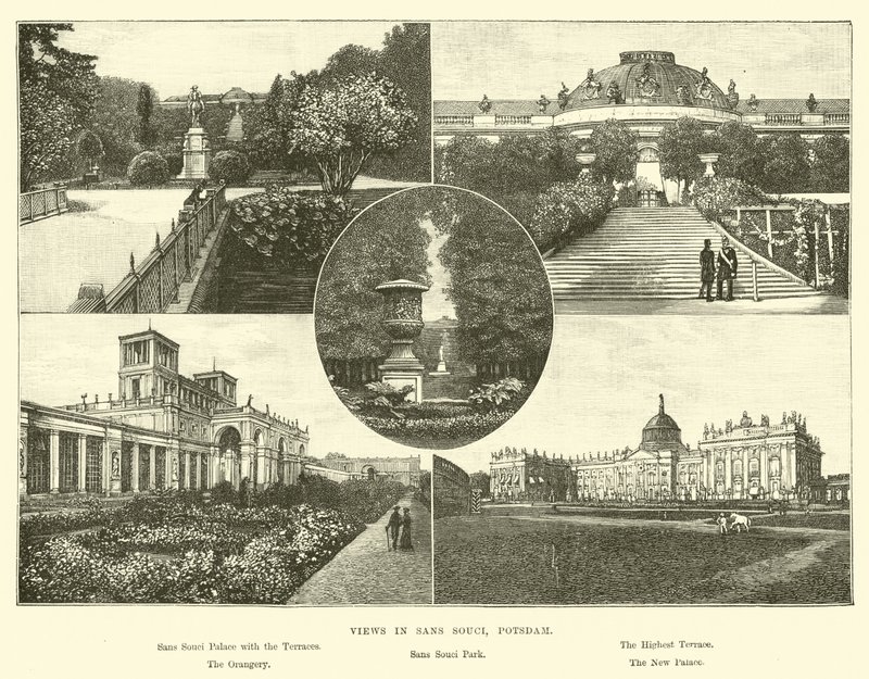 Views in Sans Souci, Potsdam by English School