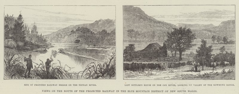 Views on the Route of the Projected Railway in the Blue Mountain District of New South Wales by English School