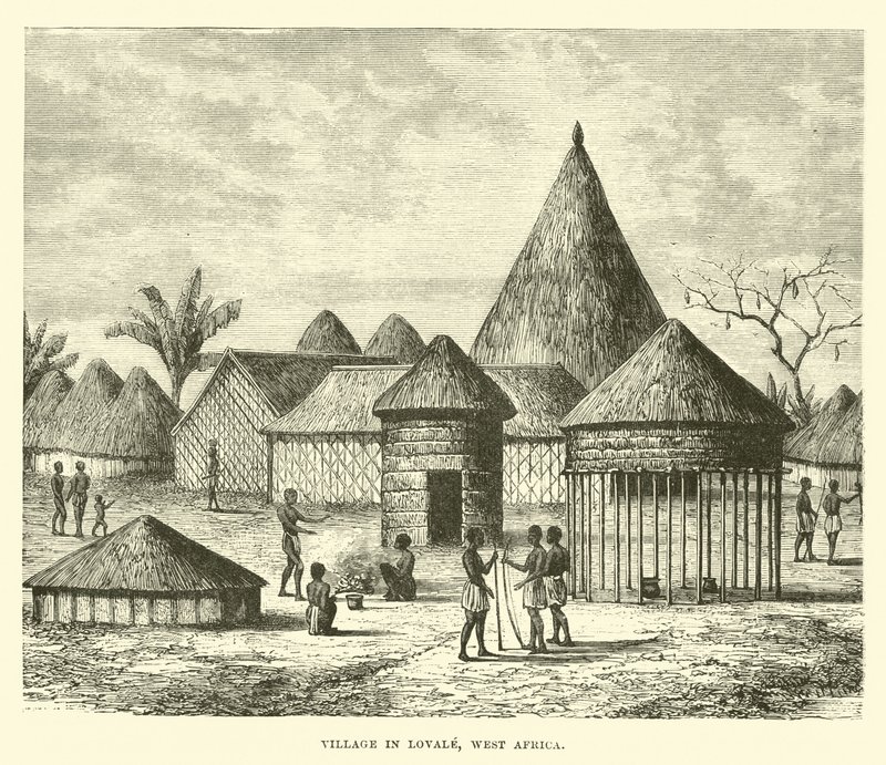 Village in Lovale, West Africa by English School