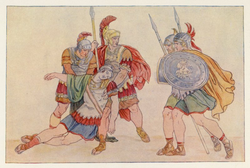 Virgil’s Aeneid: Aeneas and the Body of Lausus by English School