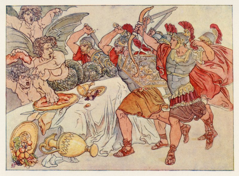 Virgil’s Aeneid: The Harpies by English School