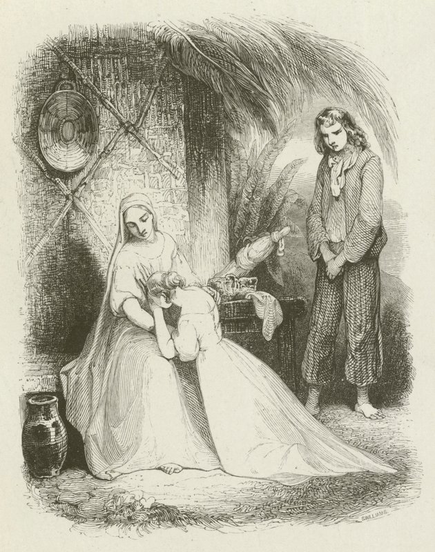 Virginia flying to her Mother for refuge by English School