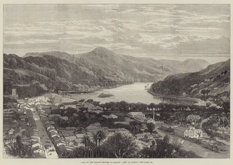 Visit of the Sailor Princes to Ceylon, View of Kandy by English School