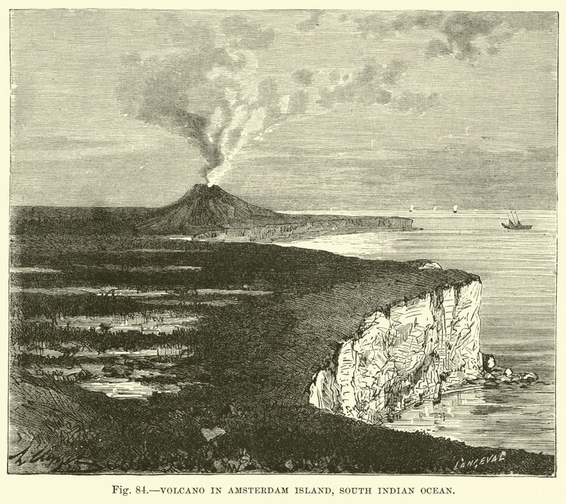 Volcano in Amsterdam Island, South Indian Ocean by English School