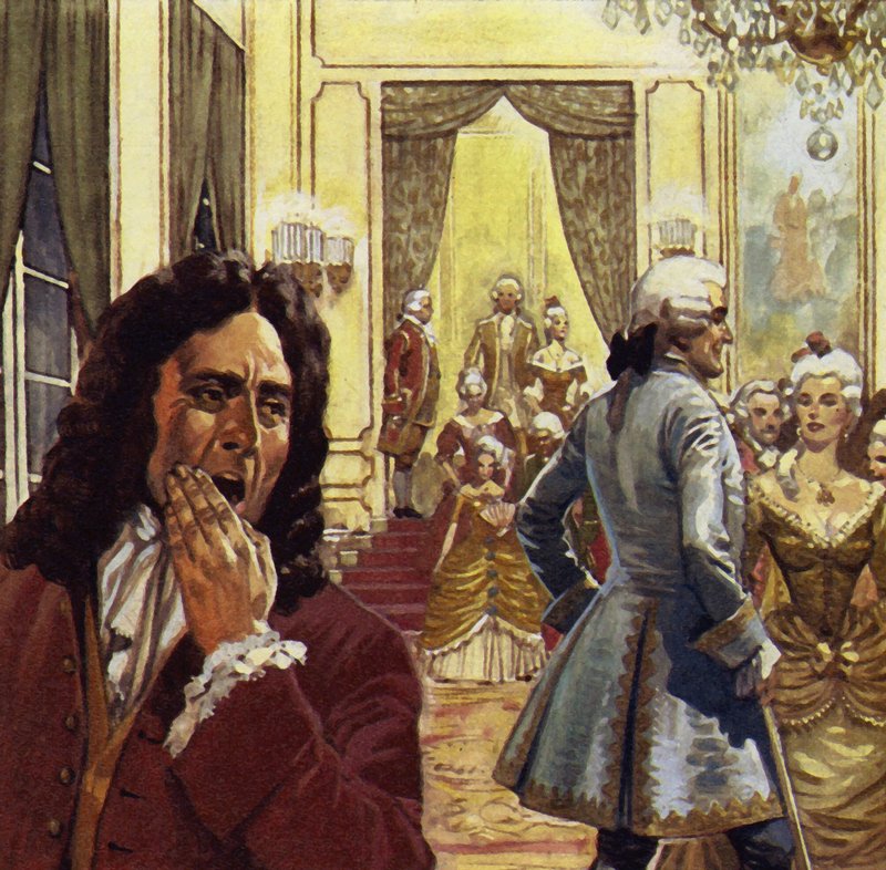 Voltaire attended court often, but was never happy there by English School