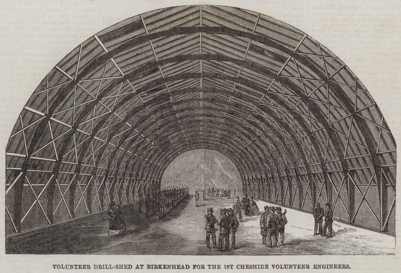 Volunteer Drill-Shed at Birkenhead for the 1st Cheshire Volunteer Engineers by English School