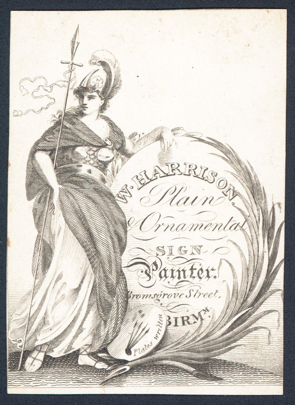 W Harrison, plain and ornamental sign painter by English School