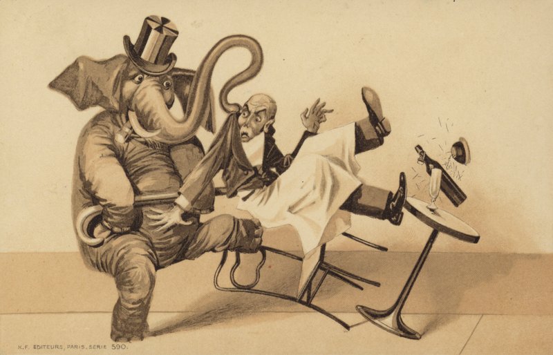 Waiter Serves an Elephant by English School