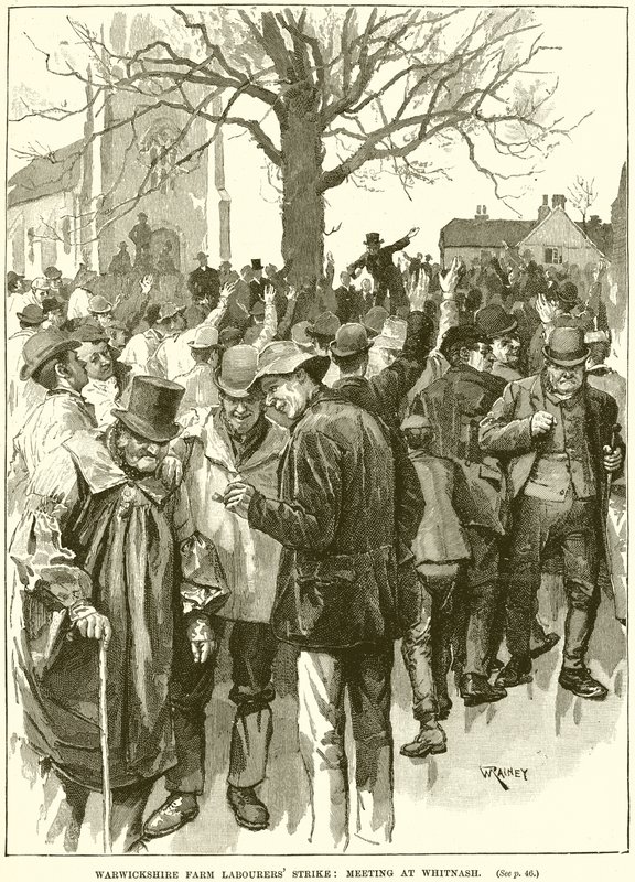 Warwickshire Farm Labourers Strike: Meeting at Whitnash by English School
