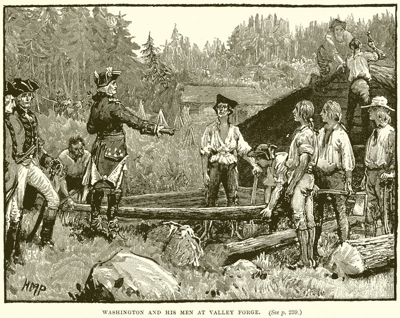 Washington and His Men at Valley Forge by English School