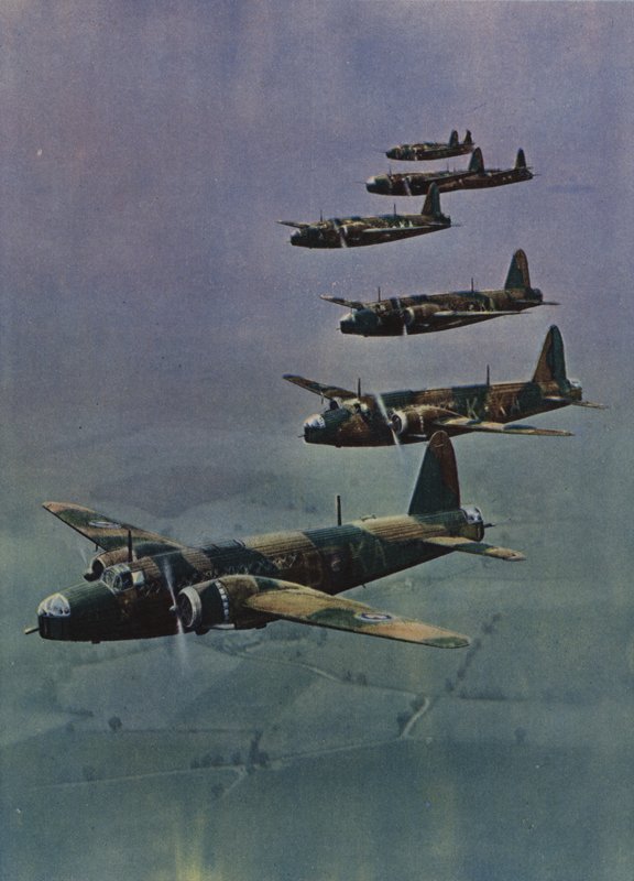 Wellington bombers in formation by English School
