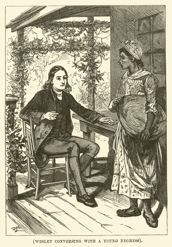 Wesley Conversing with a Young Negress by English School