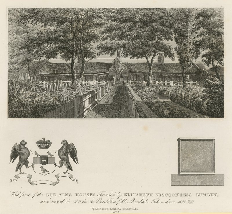 West Front of the Old Alms Houses Founded by Elizabeth Viscountess Lumley by English School